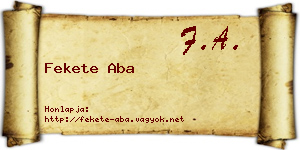 Fekete Aba névjegykártya