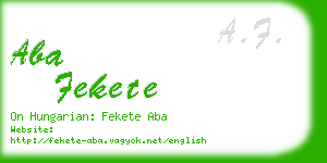 aba fekete business card